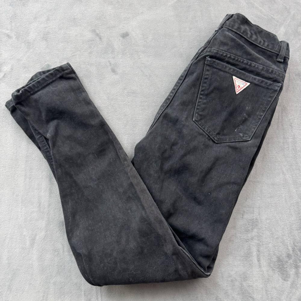 Vintage Guess Jeans Womens 10 Black High Rise Tapered Leg Denim 43101TA USA Made